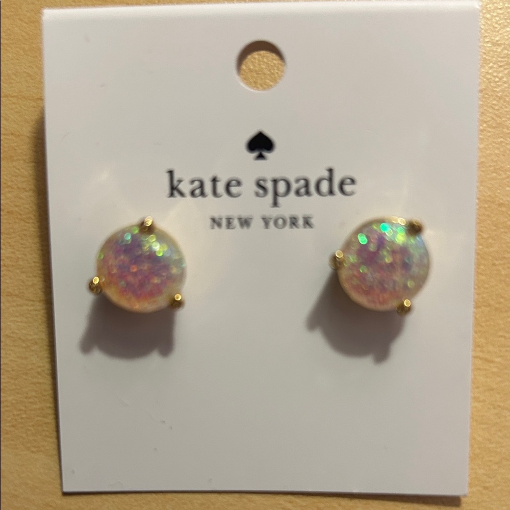 Kate Spade Opal Stud Earrings with Gold Setting NWT $49 retail